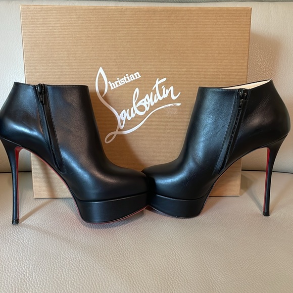 New never worn Christian louboutin black shoes heels Dirdi bootie 130 36.5 6.5 - Picture 6 of 7